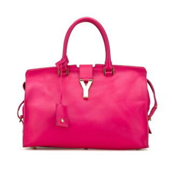 Saint Laurent Cabas Handbag Pink Leather - Picture 1 of 8